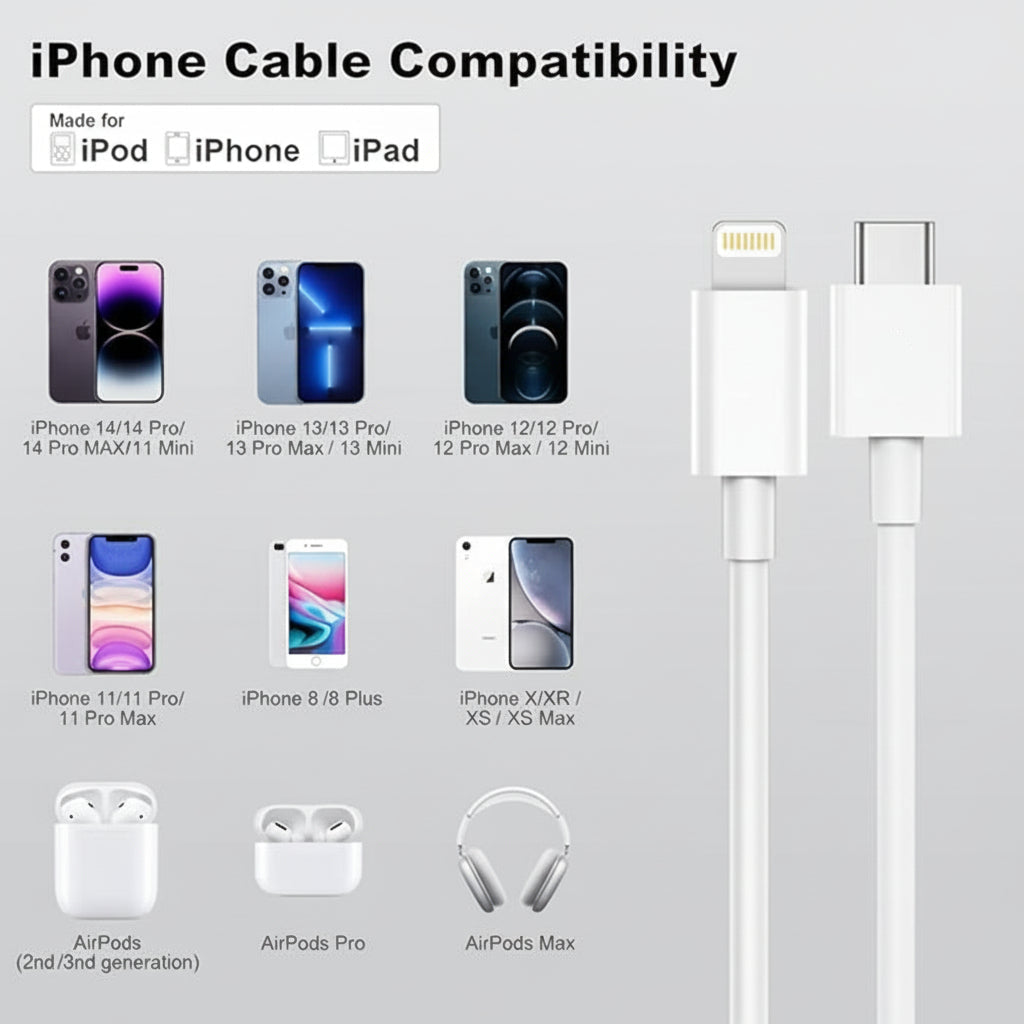 C to Lightning Data Cable For iPhone