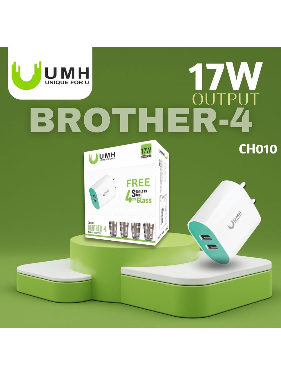 UMH BROTHER-4 17W Dual USB Fast mobile Charger